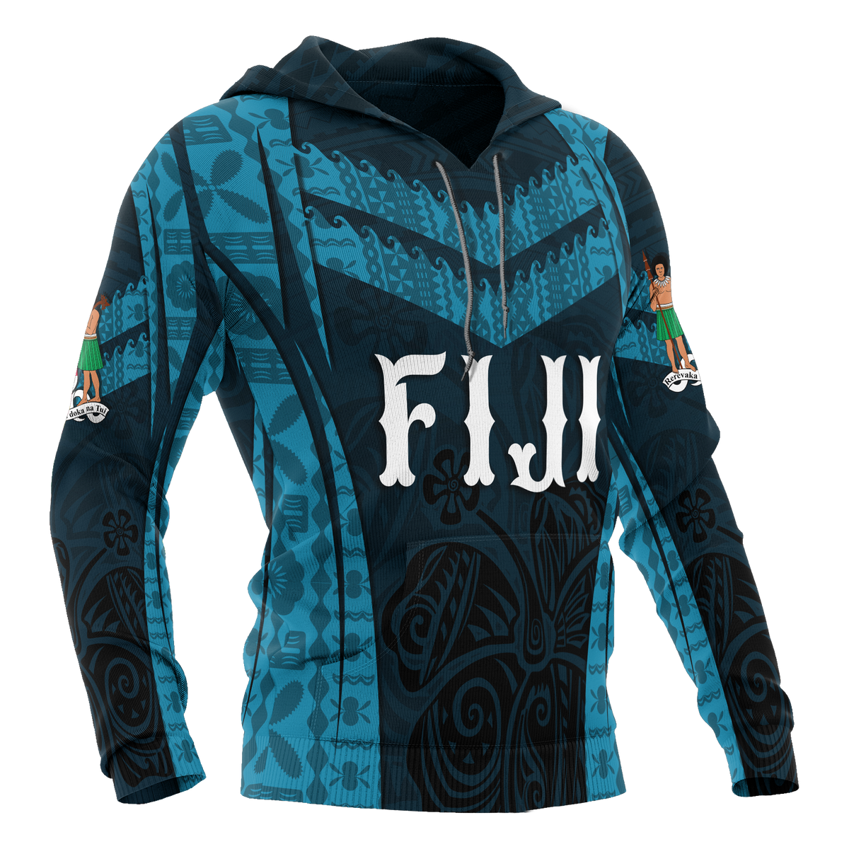 Fiji Hoodie Fijian Waves - Polynesian Pride