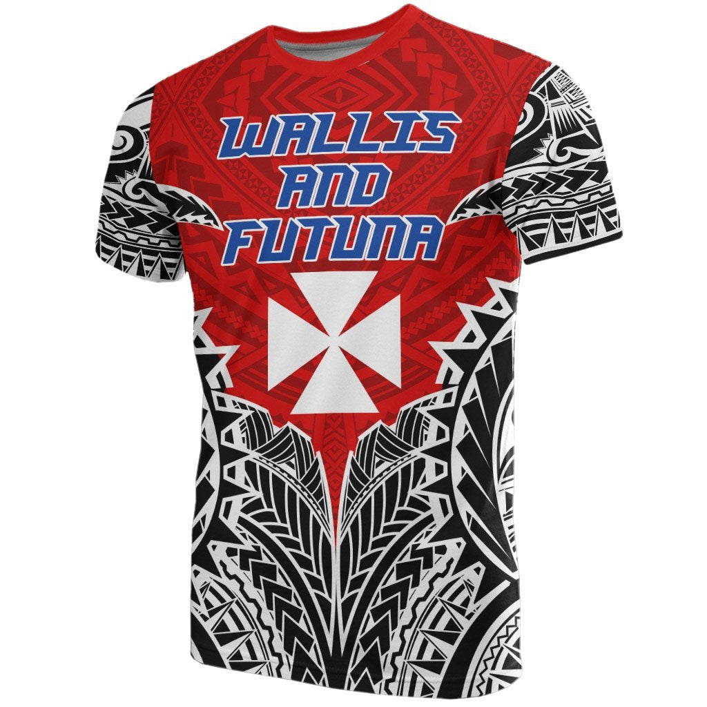 Wallis and Futuna T Shirt Wallis and Futuna Coat of Arms Polynesian Tattoo Unisex Red - Polynesian Pride