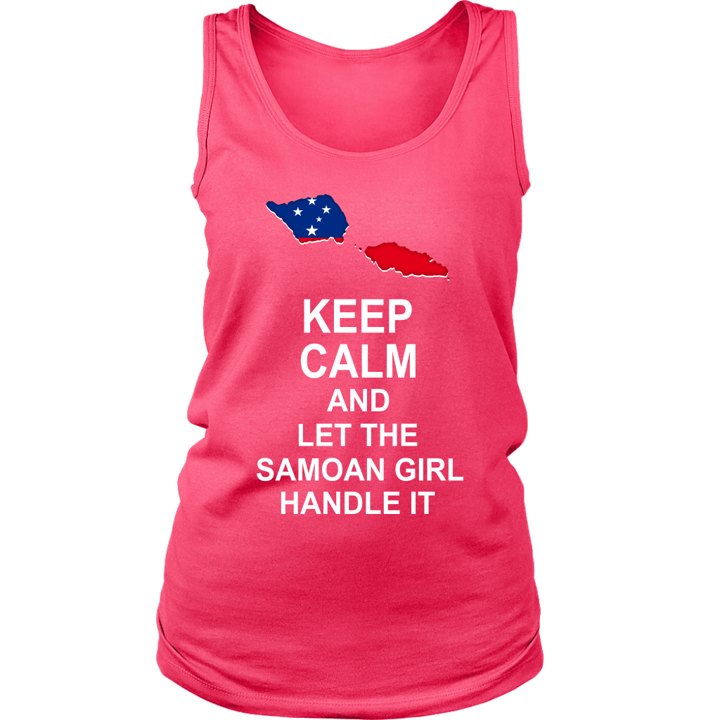 Samoa T Shirt Samoan Flag Keep Calm, Let Samoan Girl Handle It - Polynesian Pride