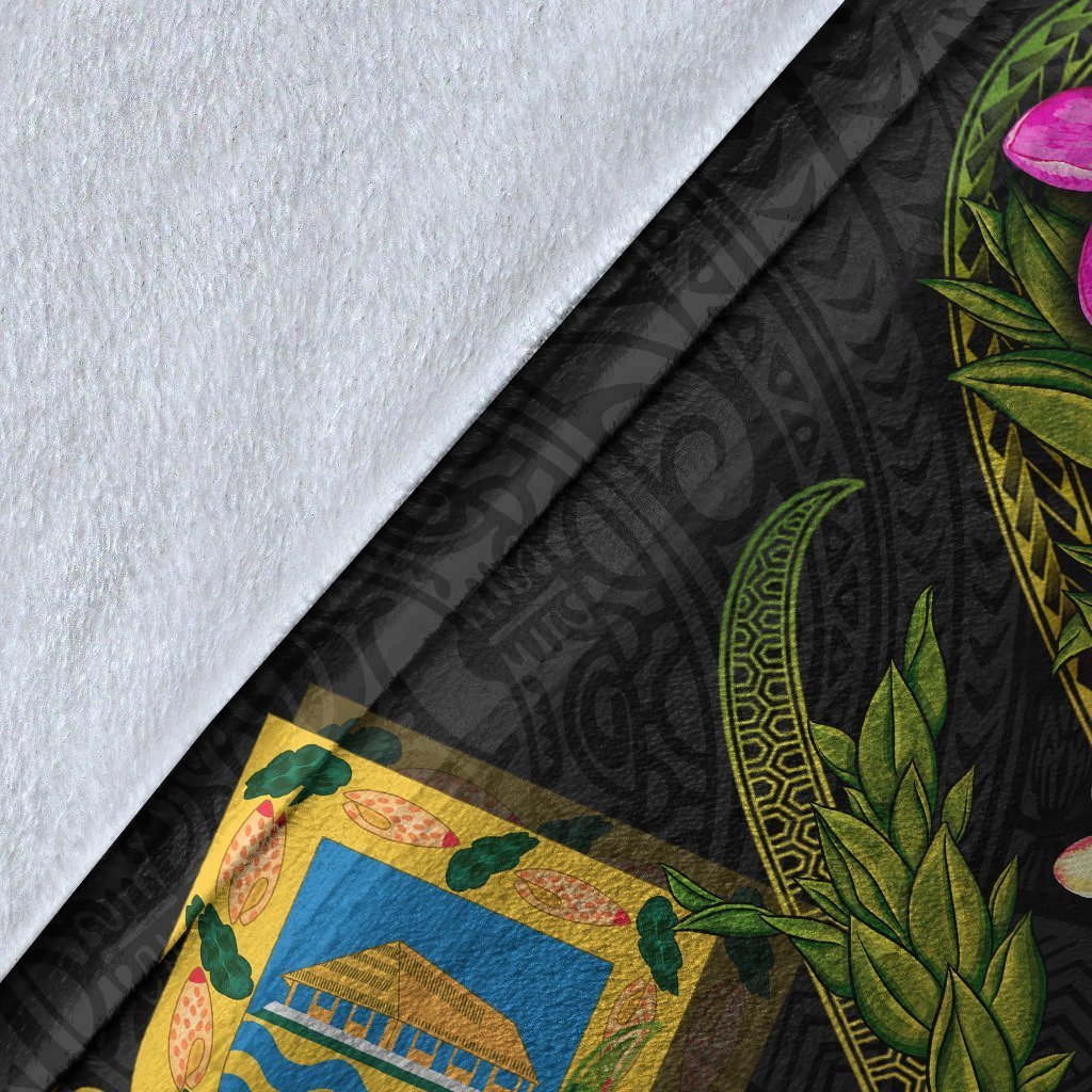 Tuvalu Polynesian Custom Personalised Blanket - Plumeria Tribal - Polynesian Pride