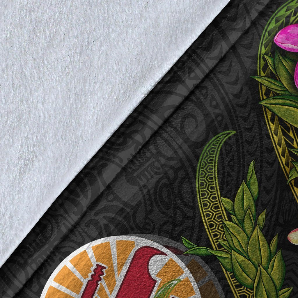 Tahiti Polynesian Custom Personalised Blanket - Plumeria Tribal - Polynesian Pride