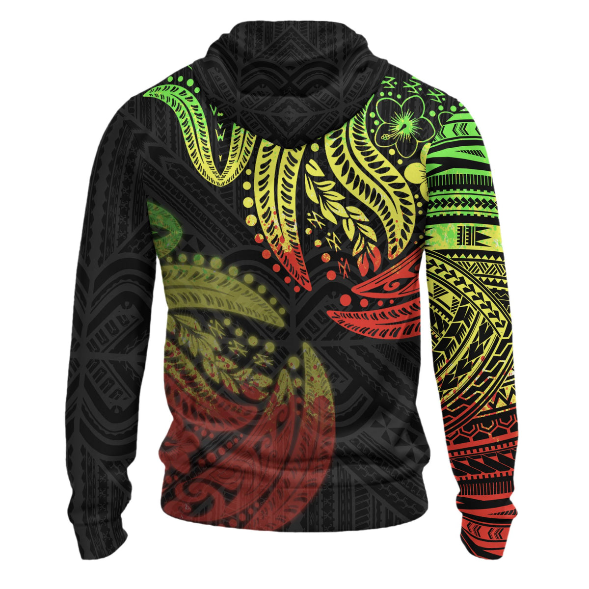 Polynesian Patterns Hoodie Reggae Color - Polynesian Pride