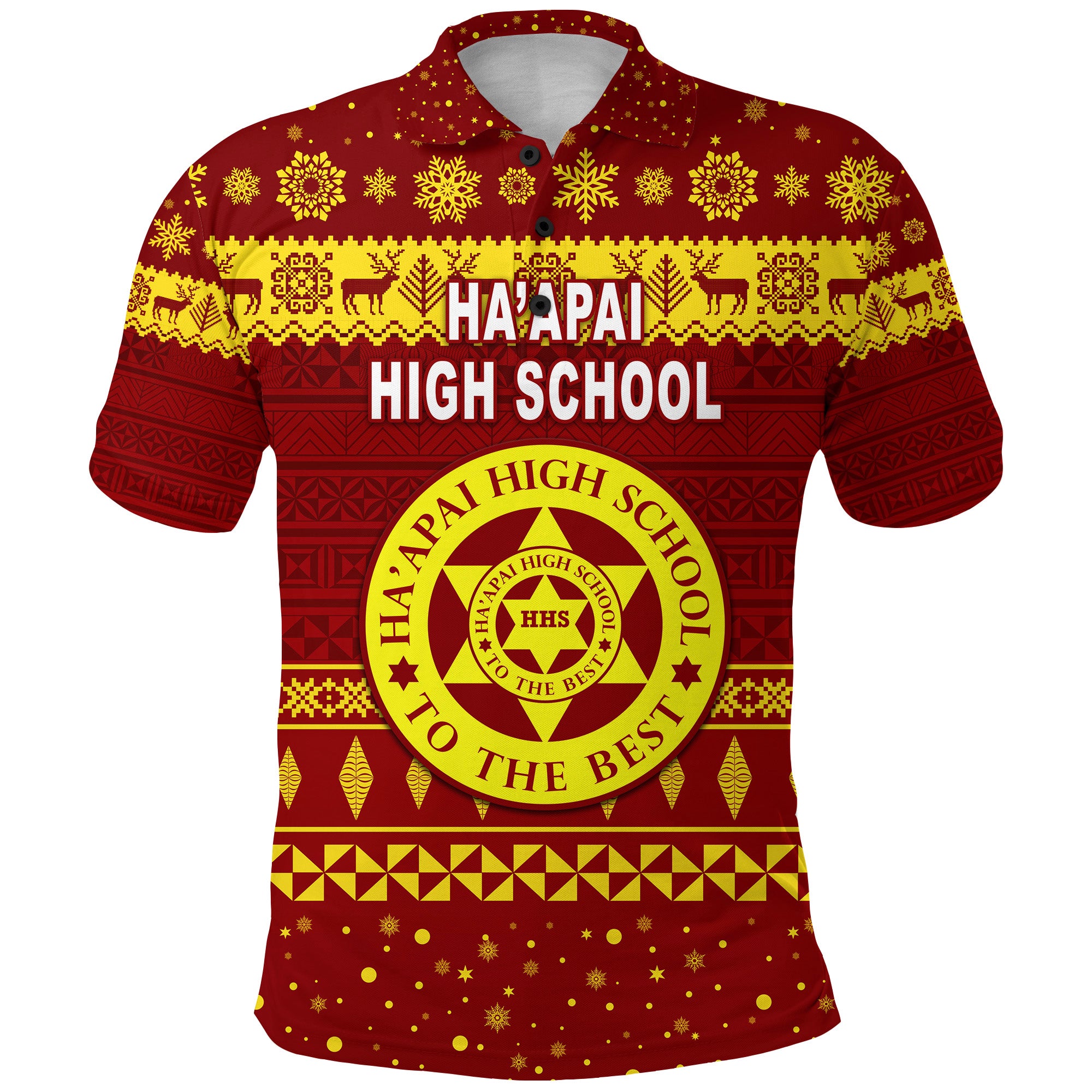 Haapai High School Christmas Polo Shirt Simple Style LT8 - Polynesian Pride