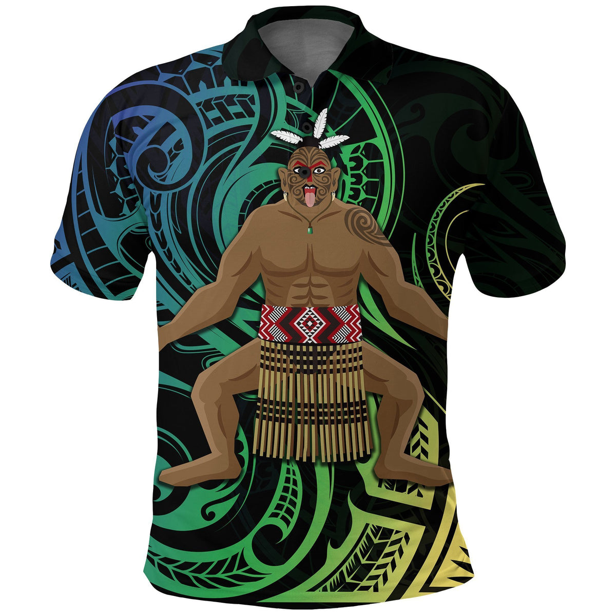 New Zealand Maori Polo Shirt Traditional Haka Unisex Black - Polynesian Pride