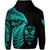 New Zealand Haka Rugby Maori Zip Hoodie Silver Fern Vibes Turquoise LT8 - Polynesian Pride