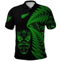 New Zealand Haka Rugby Maori Polo Shirt Silver Fern Vibes Green LT8 - Polynesian Pride