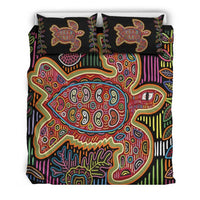 Hawaiian Duvet Cover Set - Colorful Turtle Pattern - Polynesian Pride
