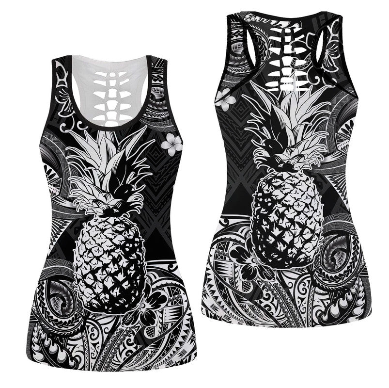 Hawaii Pineapple Polynesian Hollow Tank Top Unique Style - Black LT8 Female Black - Polynesian Pride