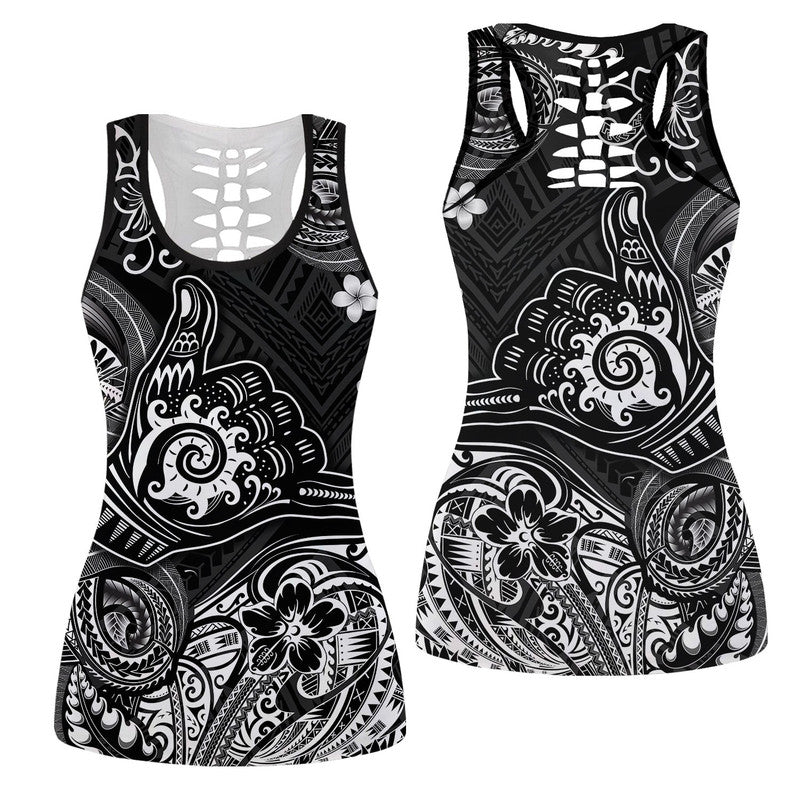 Hawaii Shaka Polynesian Hollow Tank Top Unique Style - Black LT8 Female Black - Polynesian Pride