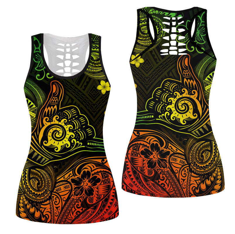 Hawaii Shaka Polynesian Hollow Tank Top Unique Style - Reggae LT8 Female Reggae - Polynesian Pride