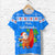 Custom Hawaii Christmas T Shirt Santa Claus Surfing Simple Style Blue LT8 - Polynesian Pride