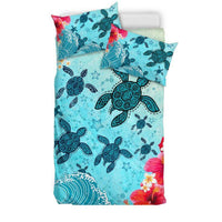 Hawaii Duvet Cover Set - Sea Turtle And Hibiscus - Polynesian Pride