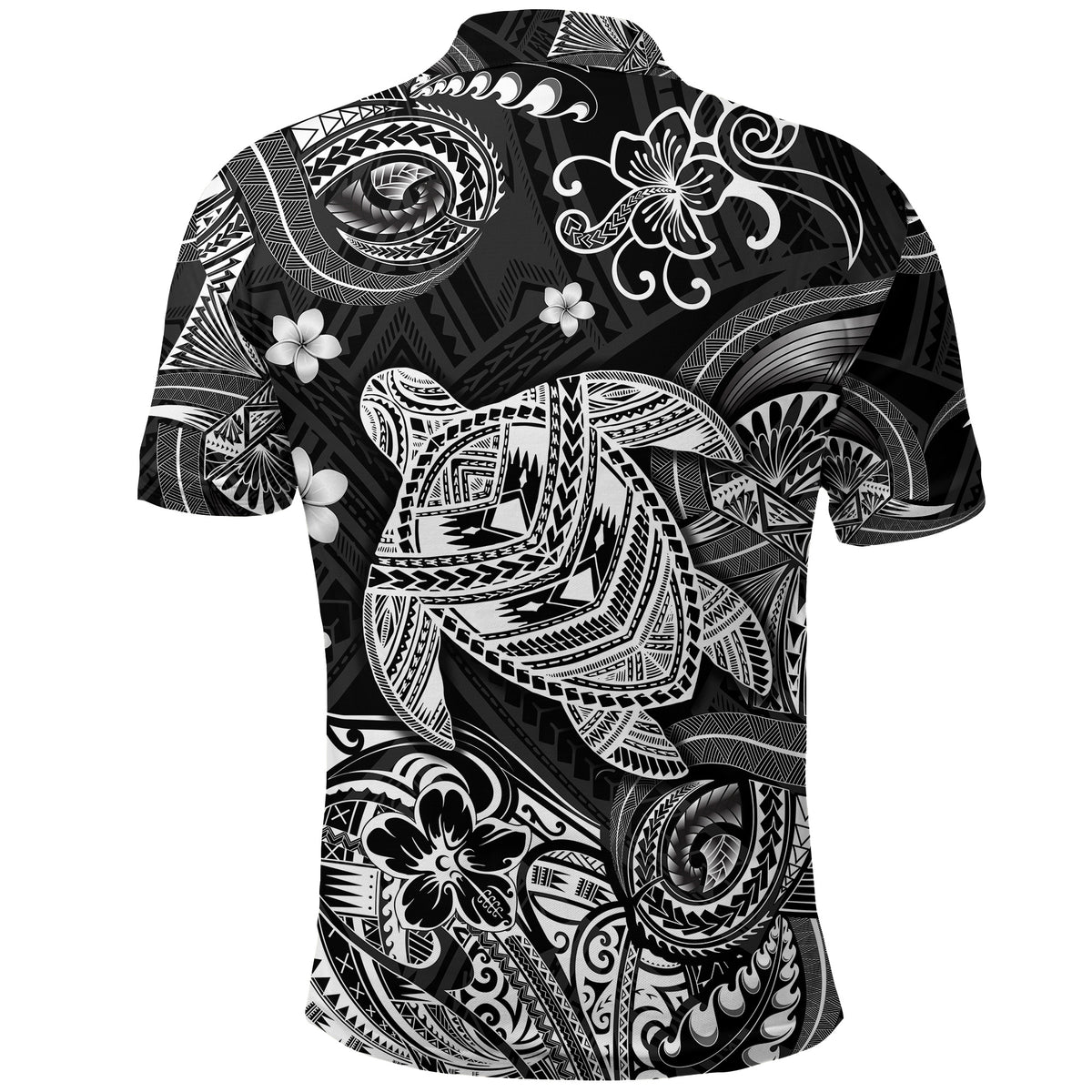 Hawaii Turtle Polynesian Polo Shirt Plumeria Flower Unique Style Black LT8 - Polynesian Pride