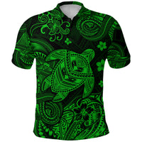 Custom Hawaii Turtle Polynesian Polo Shirt Plumeria Flower Unique Style Green LT8 - Polynesian Pride
