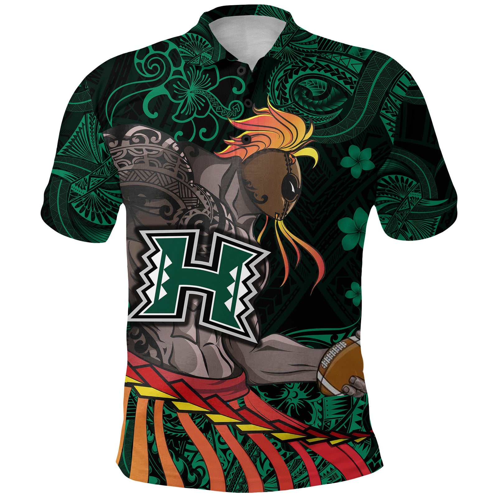 Hawaii Warriors Polynesian Polo Shirt Unique Style Green LT8 - Polynesian Pride