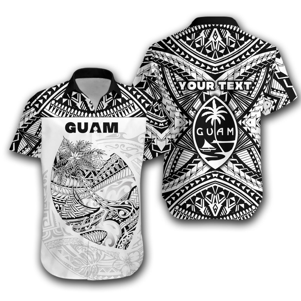 (Custom Personalised)Guam Rugby Hawaiian Shirt Polynesian Patterns - White LT16 Unisex White - Polynesian Pride