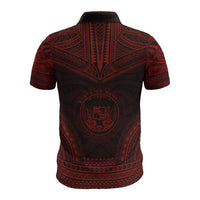 Hawaii Polo Shirt Hawaii Seal Polynesian Chief Tattoo Red Version - Polynesian Pride