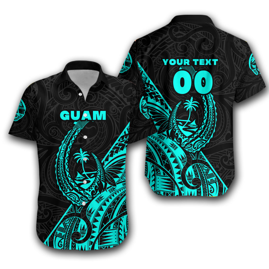 (Custom Personalised) Guam Rugby Hawaiian Shirt Polynesian Patterns Style - Turquoise LT16 Unisex Turquoise - Polynesian Pride