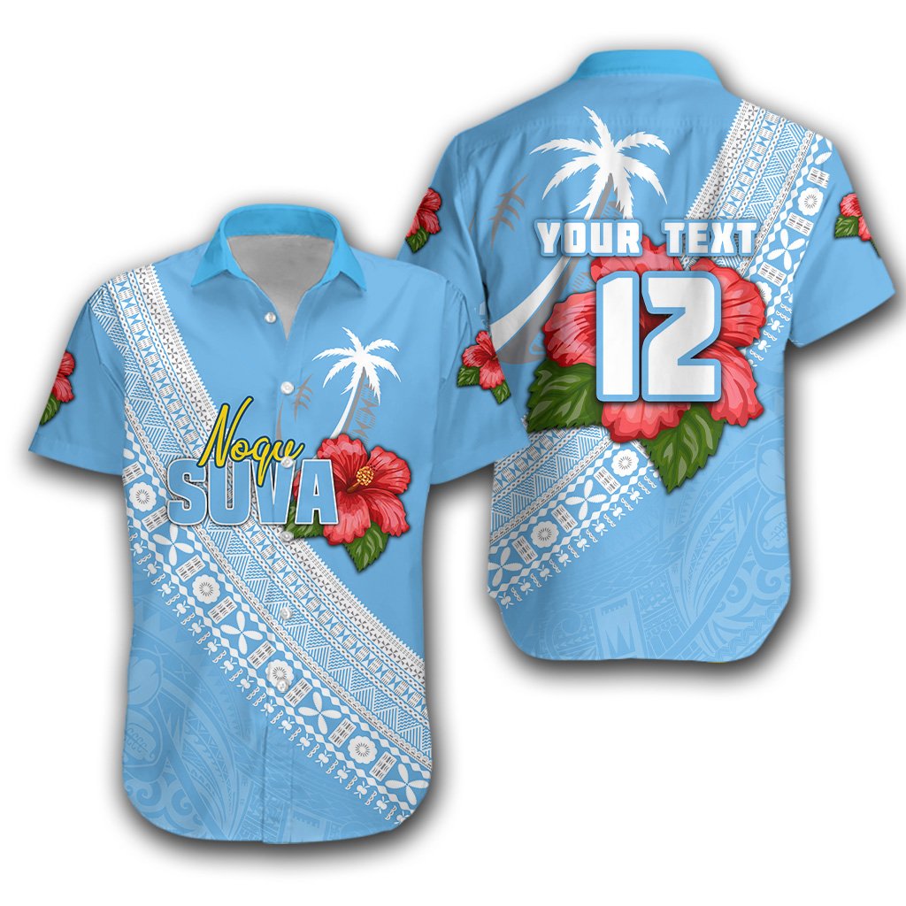 (Custom Personalised) Suva Rugby Hawaiian Shirt Polynesian Fiji Style Unisex Blue - Polynesian Pride