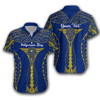 (Custom Personalised) Polynesian Day Hawaiian Shirt Elegant Style - LT16 Unisex Blue - Polynesian Pride