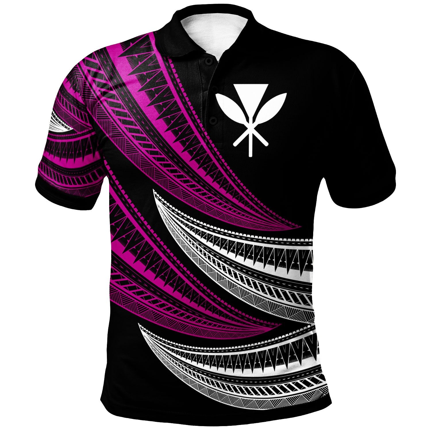 Hawaii Custom Polo Shirt Wave Pattern Alternating Purple Color Unisex Purple - Polynesian Pride