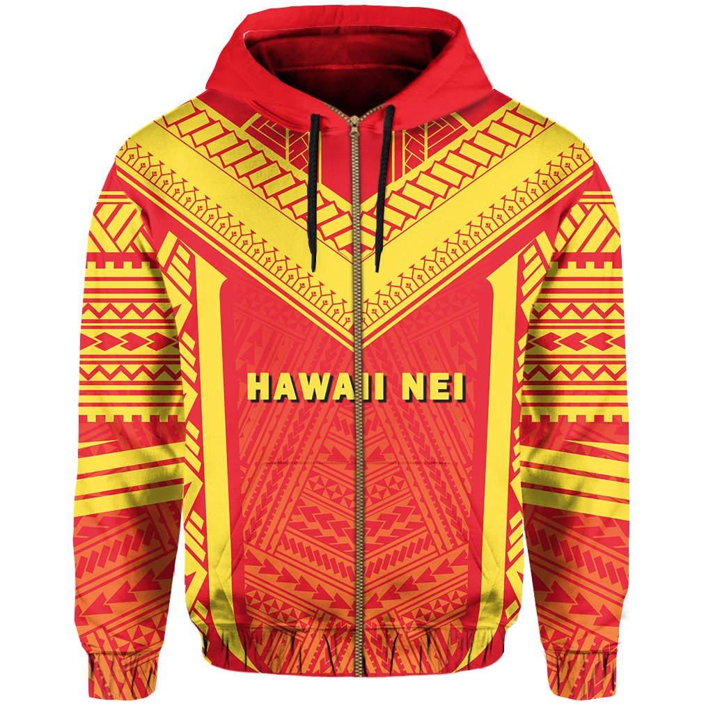 Hawaii Kanaka Polynesian Zip up Hoodie Active - Polynesian Pride