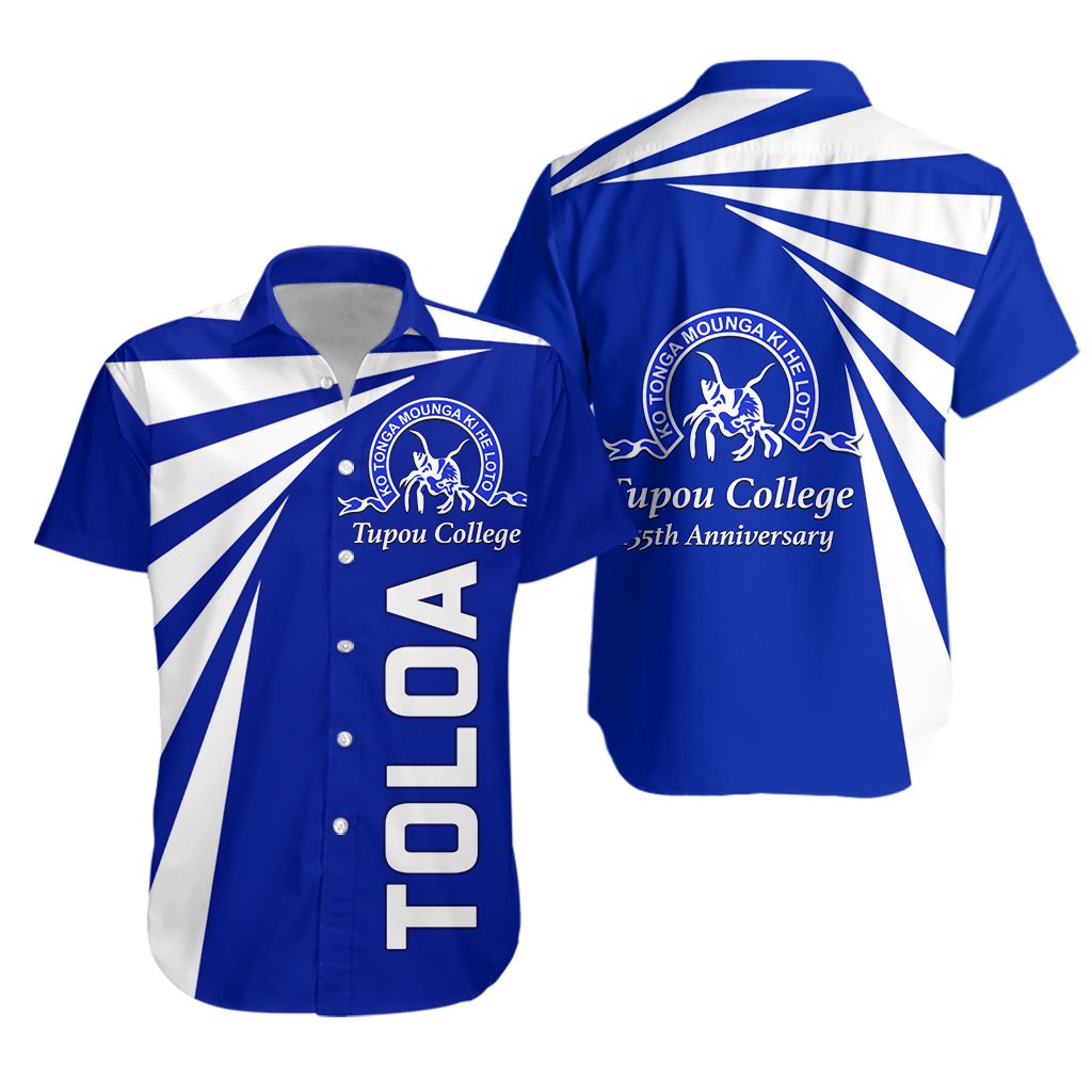 Tupou College Toloa Hawaiian Shirt Tornado Version Unisex Blue - Polynesian Pride