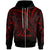 Hawaii Zip Hoodie Red Color Cross Style Unisex Black - Polynesian Pride