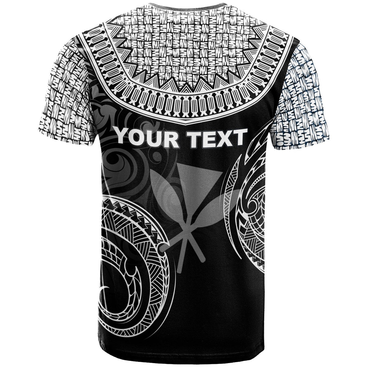 Hawaii Custom T Shirt Unique Serrated Texture White - Polynesian Pride