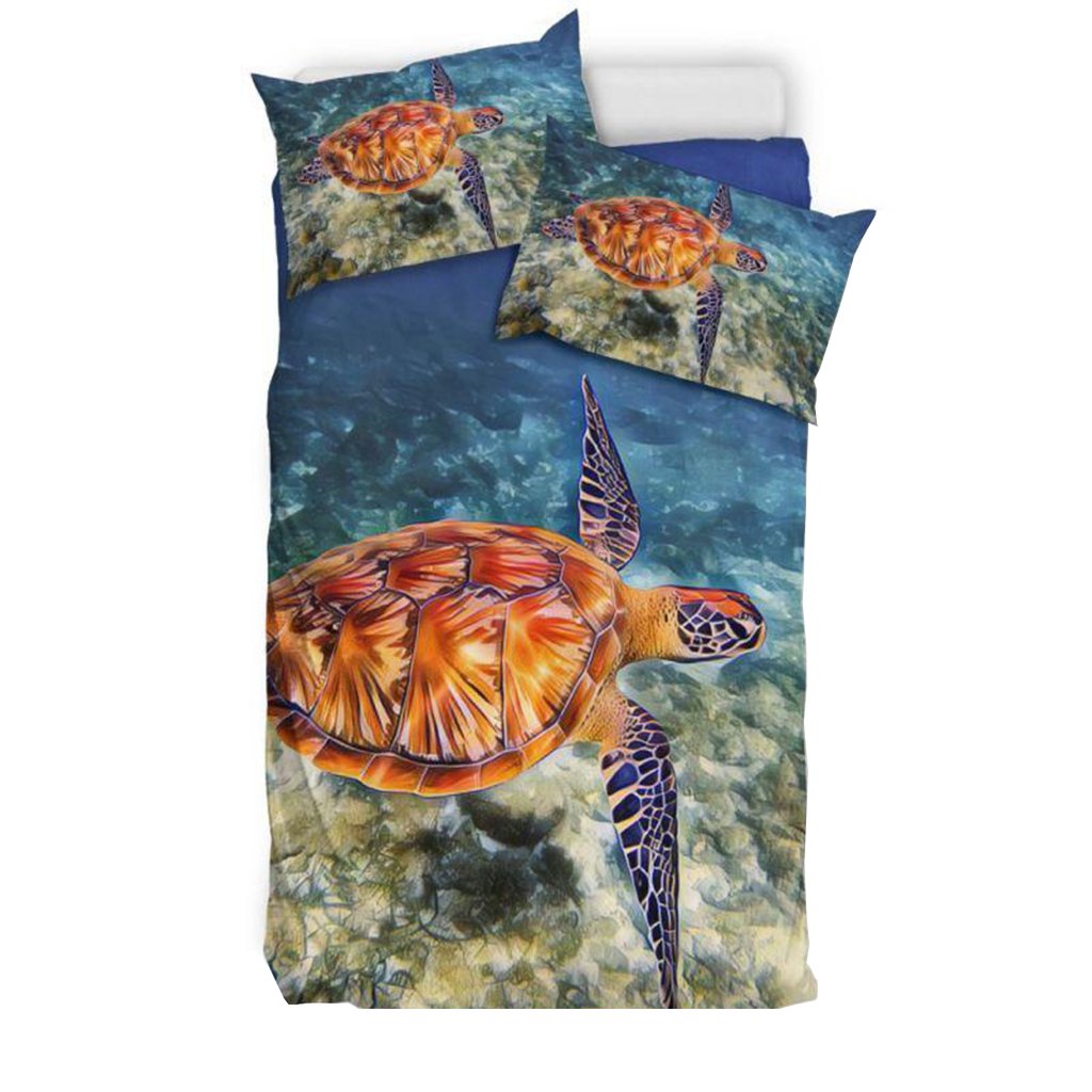 Hawaiian Duvet Cover Set - Hawaii Sea Turtle 03 - Polynesian Pride
