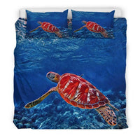 Hawaiian Duvet Cover Set - Hawaii Sea Turtle 04 - Polynesian Pride