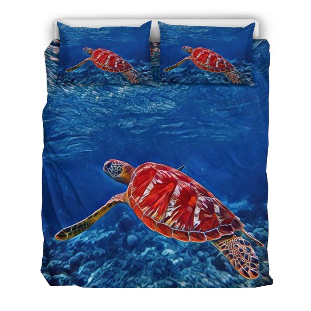 Hawaiian Duvet Cover Set - Hawaii Sea Turtle 04 - Polynesian Pride
