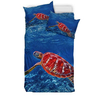 Hawaiian Duvet Cover Set - Hawaii Sea Turtle 04 - Polynesian Pride