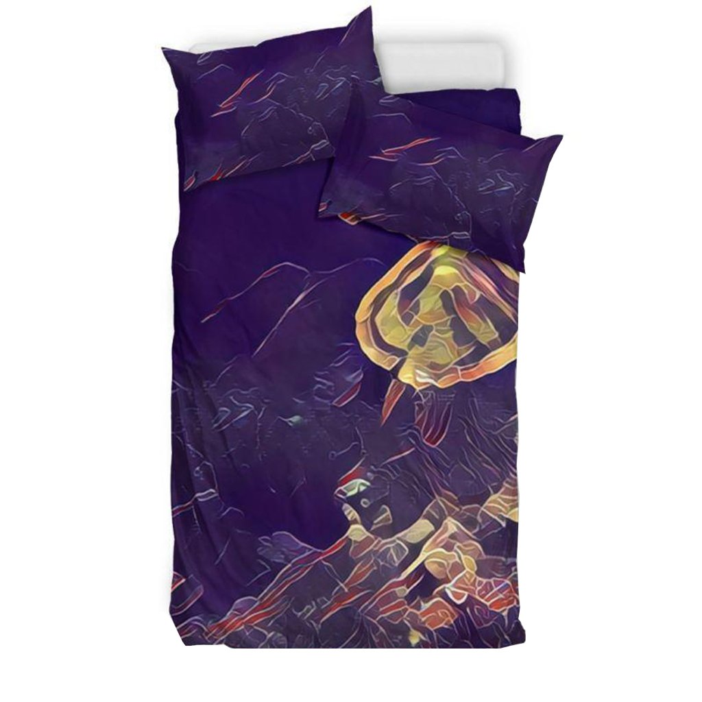 Hawaiian Duvet Cover Set - Sea Turtle Drawing (Violet) - Polynesian Pride