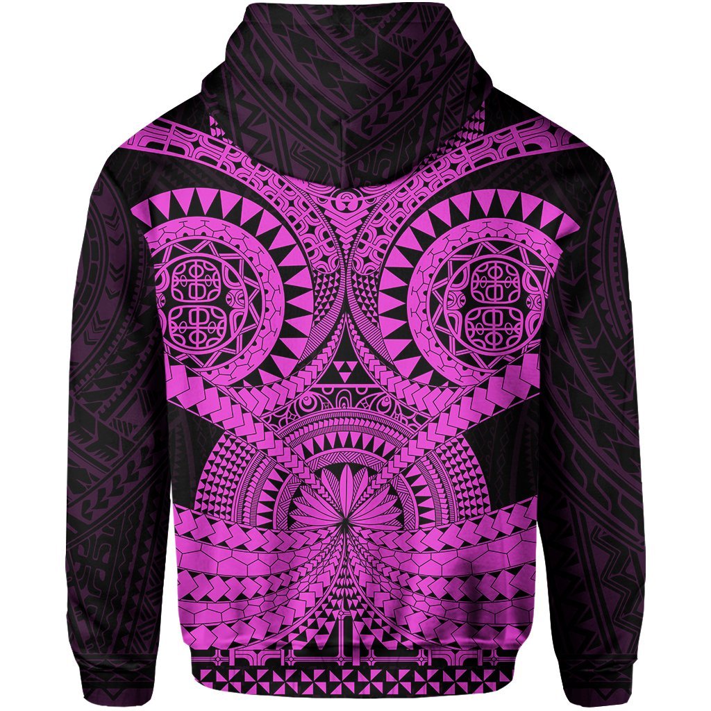 Polynesian Tattoo All Over Print Zip Hoodie Purple 2 - Polynesian Pride