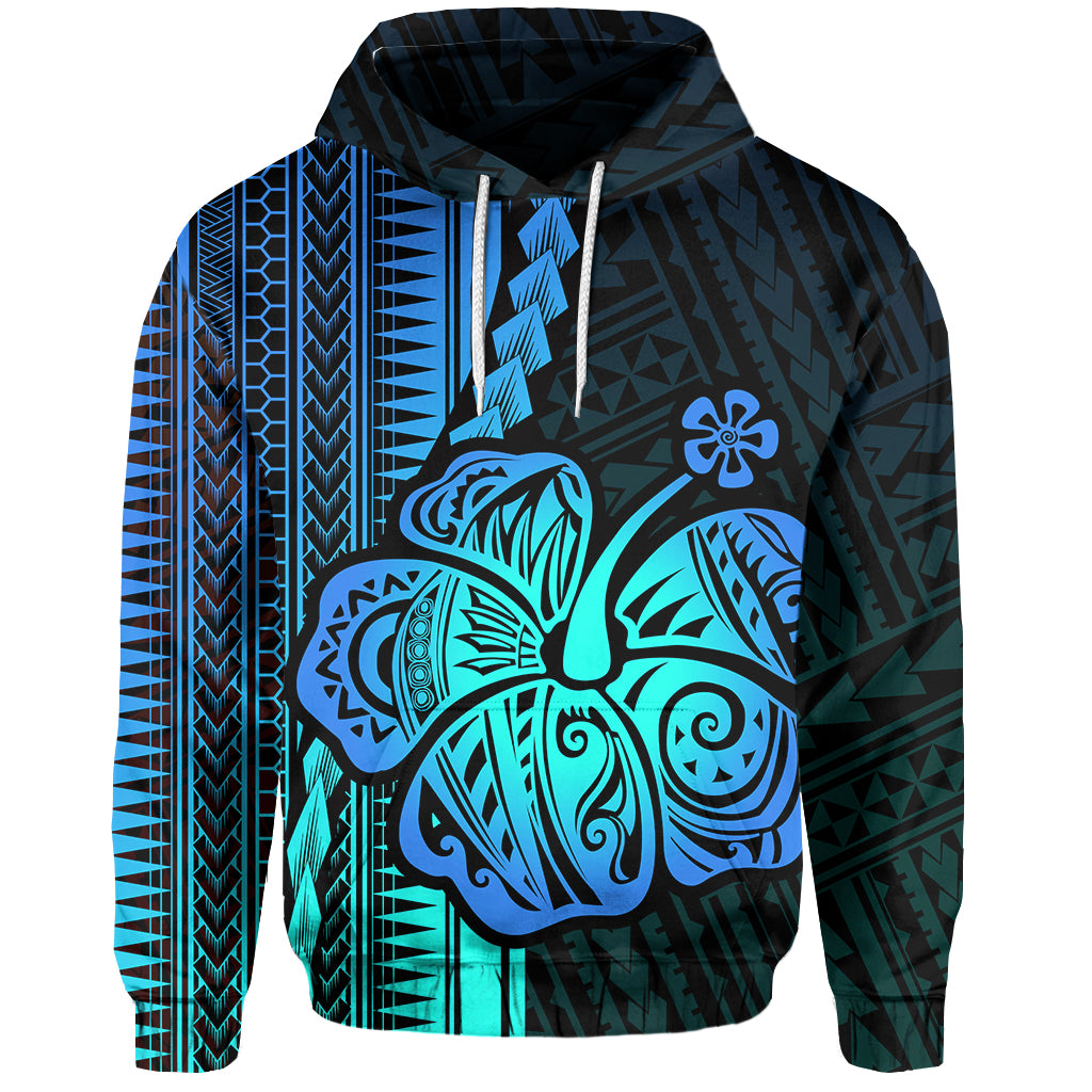 Custom Polynesian Hibiscus Hoodie Hawaiian Style No.2 LT6 Unisex Green - Polynesian Pride