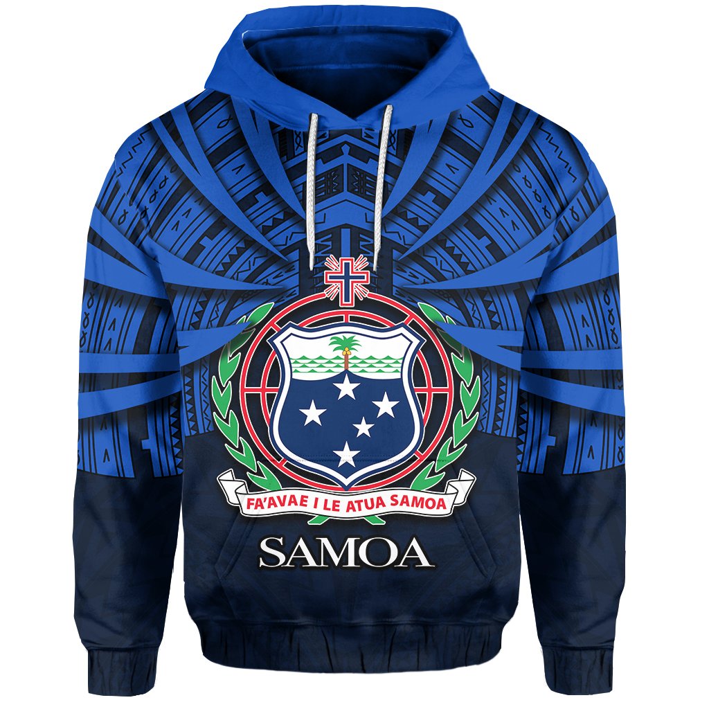 Custom Vibe Hoodie Samoa Hoodie Special Polynesian No.3 Unisex Blue - Polynesian Pride