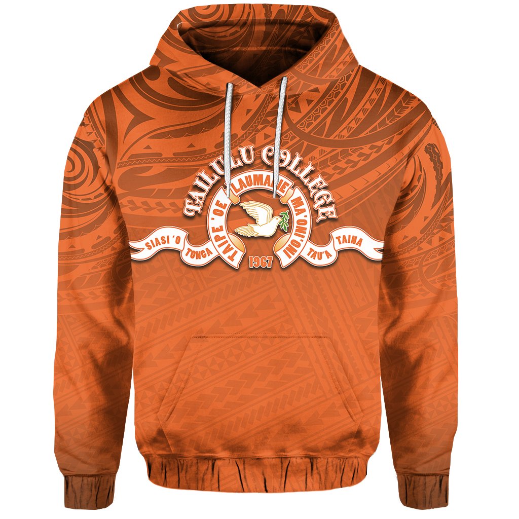 Custom Tailulu College Hoodie Tonga Polynesian Unisex Orange - Polynesian Pride