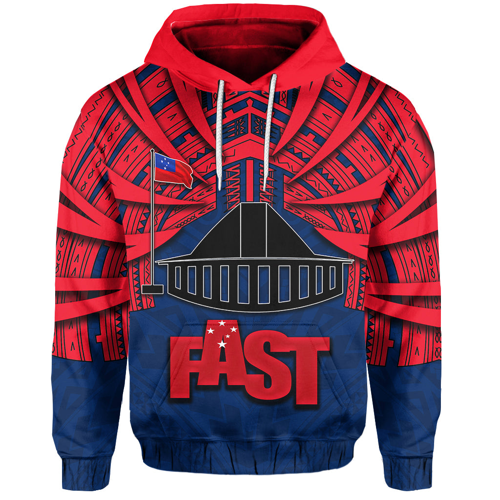 Custom Fast Samoa Hoodie Samoa Tattoo Style LT6 Red - Polynesian Pride