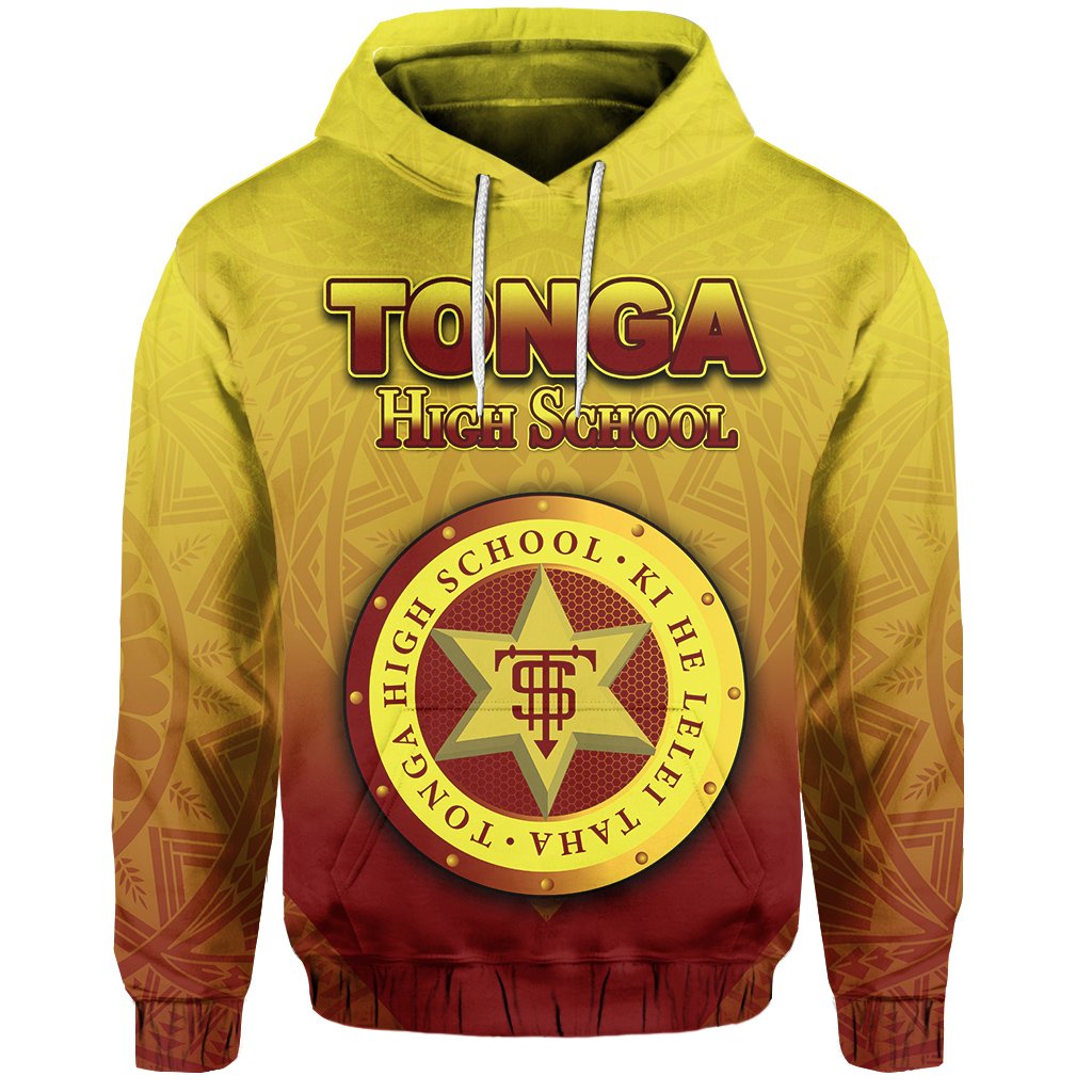 Custom Tonga High School Hoodie Polynesian Style Unisex Yellow - Polynesian Pride