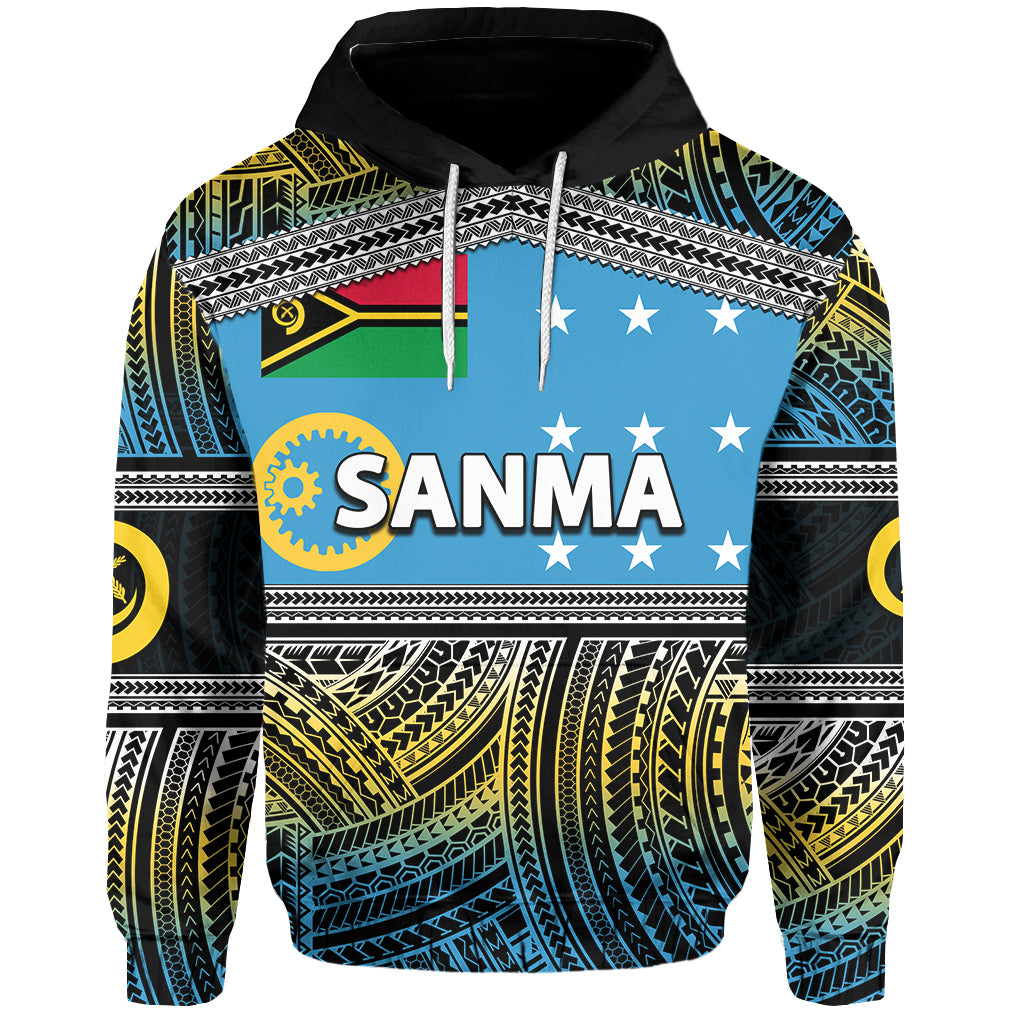 Custom Sanma Province Hoodie of Vanuatu Polynesian Patterns No.2 LT6 Unisex Blue - Polynesian Pride