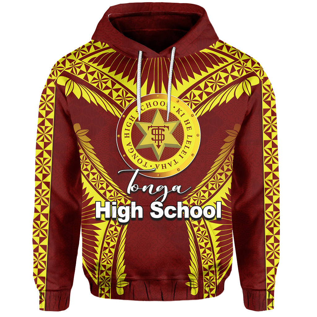 Custom Tonga High School Hoodie Yellow Style LT6 Unisex Brown - Polynesian Pride