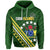 Custom Cook Islands Rugby With Polynesian Hoodie Unisex Green - Polynesian Pride