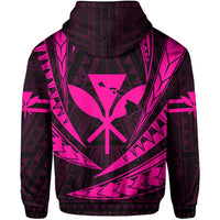 Polynesian Kakau Kanaka Maoli Map Hawaii Hoodie Pink - Polynesian Pride