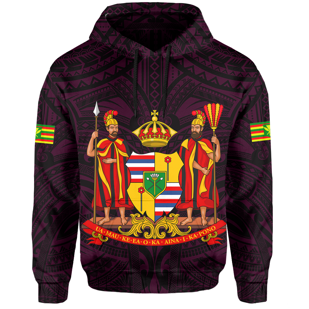 Polynesian Kanaka Maoli Royal Coat of Arms Hawaii Hoodie Pink - Polynesian Pride