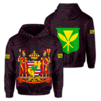 Polynesian Kanaka Maoli Royal Coat of Arms Hawaii Hoodie Pink Unisex Pink - Polynesian Pride