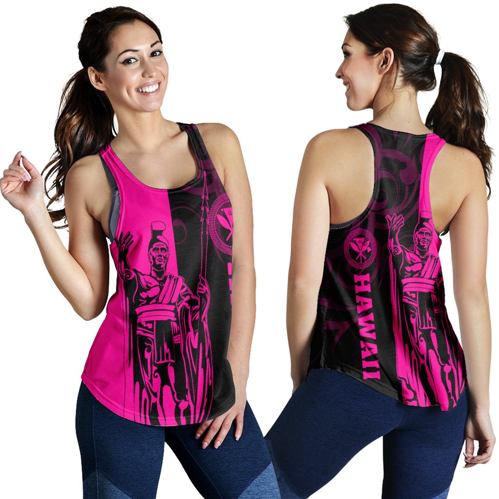 Hawaii King Polynesian Women's Racerback Tank - Lawla Style Pink - AH Pink - Polynesian Pride