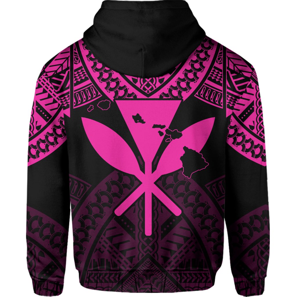 Hawaii Polynesian Hoodie Limited (Zip up) Tab Style Pink - Polynesian Pride