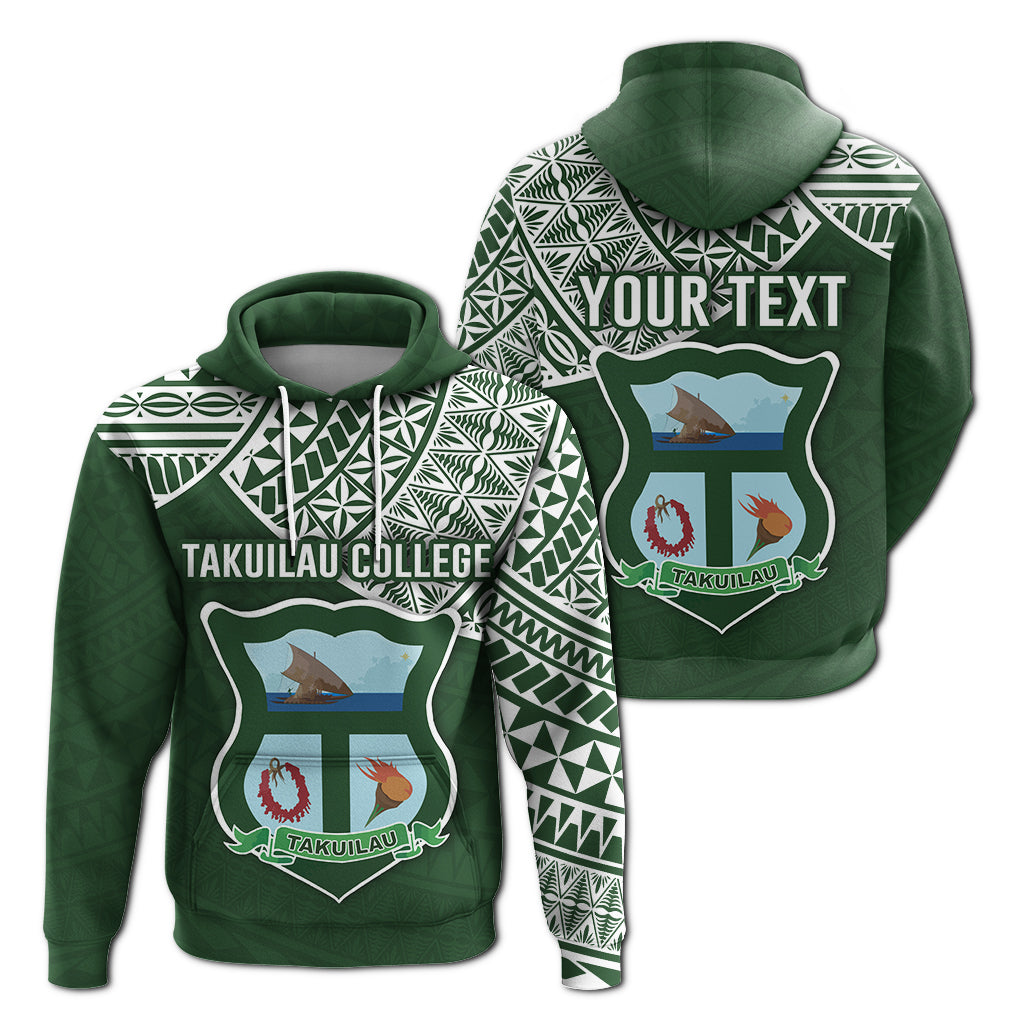 Custom Takuilau College Hoodie Tonga Pattern LT4 Unisex Green - Polynesian Pride