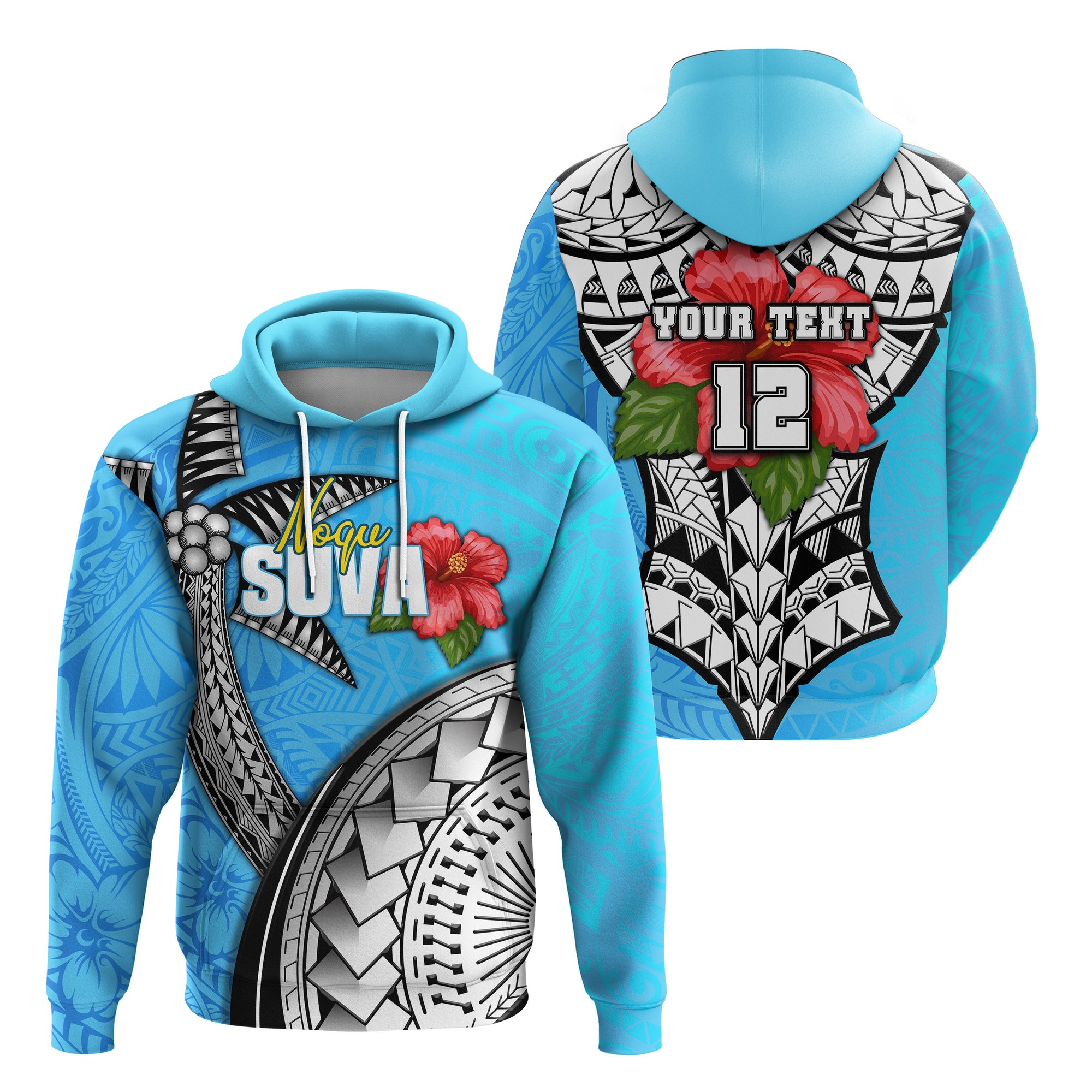 Custom Suva Rugby Hoodie Polynesian Sport Style Unisex Blue - Polynesian Pride